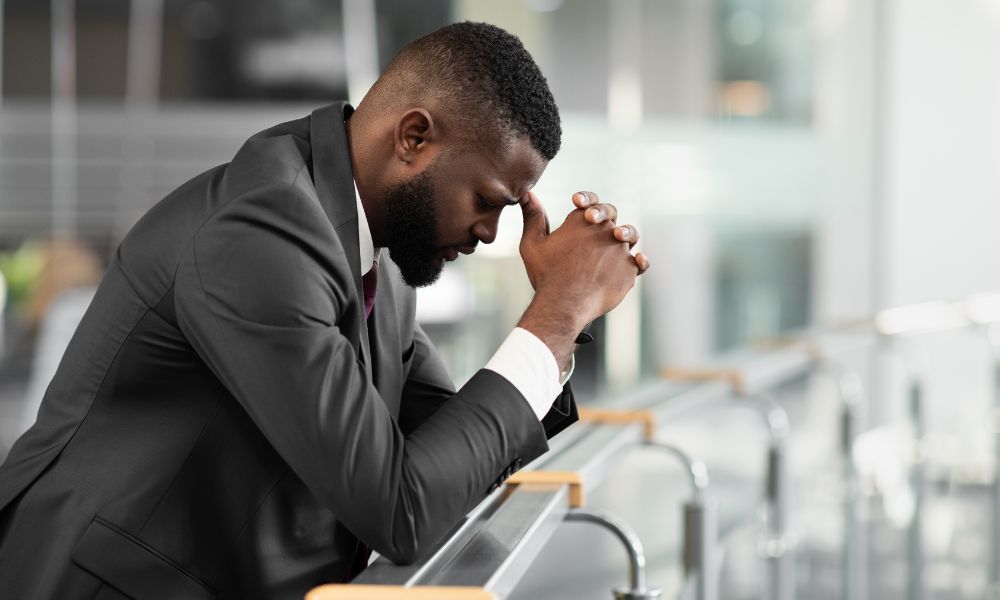 stressed out man needing low testosterone treatment