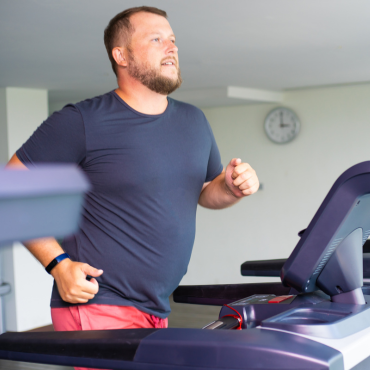 overweight man running