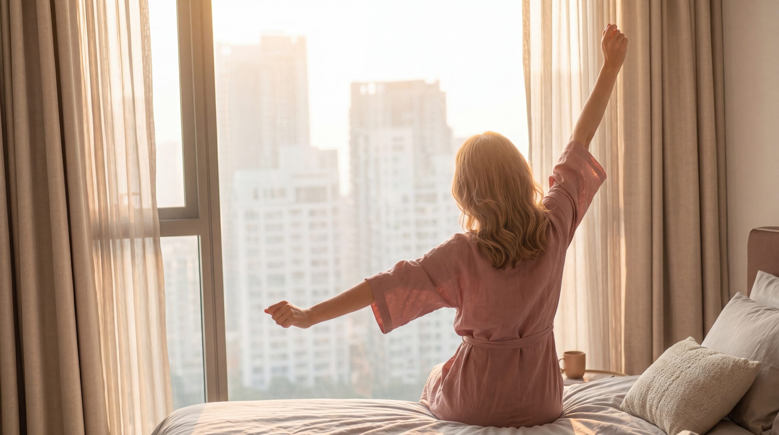Woman resting at home in soft light — sleep problems and insomnia