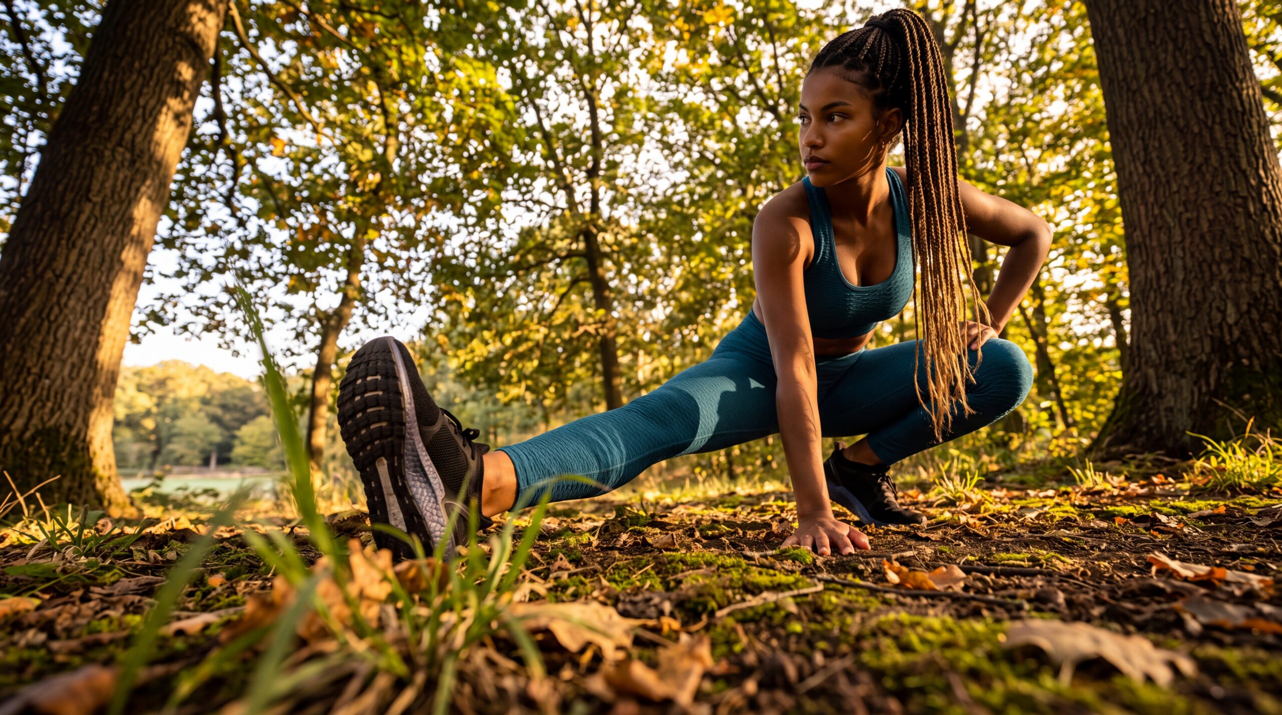 Woman pausing during her day feeling balanced — thyroid health and hormones
