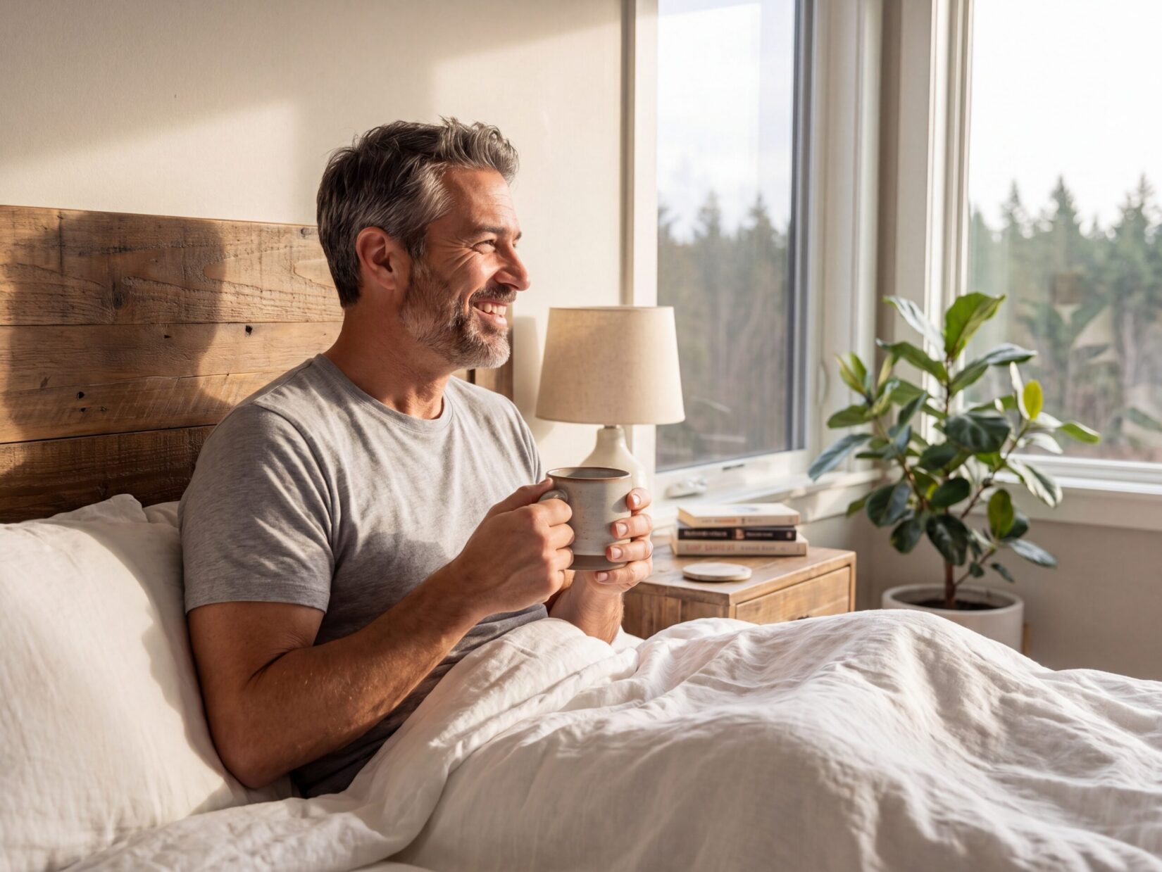Man resting comfortably at home — sleep problems and hormone imbalance